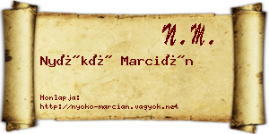 Nyókó Marcián névjegykártya